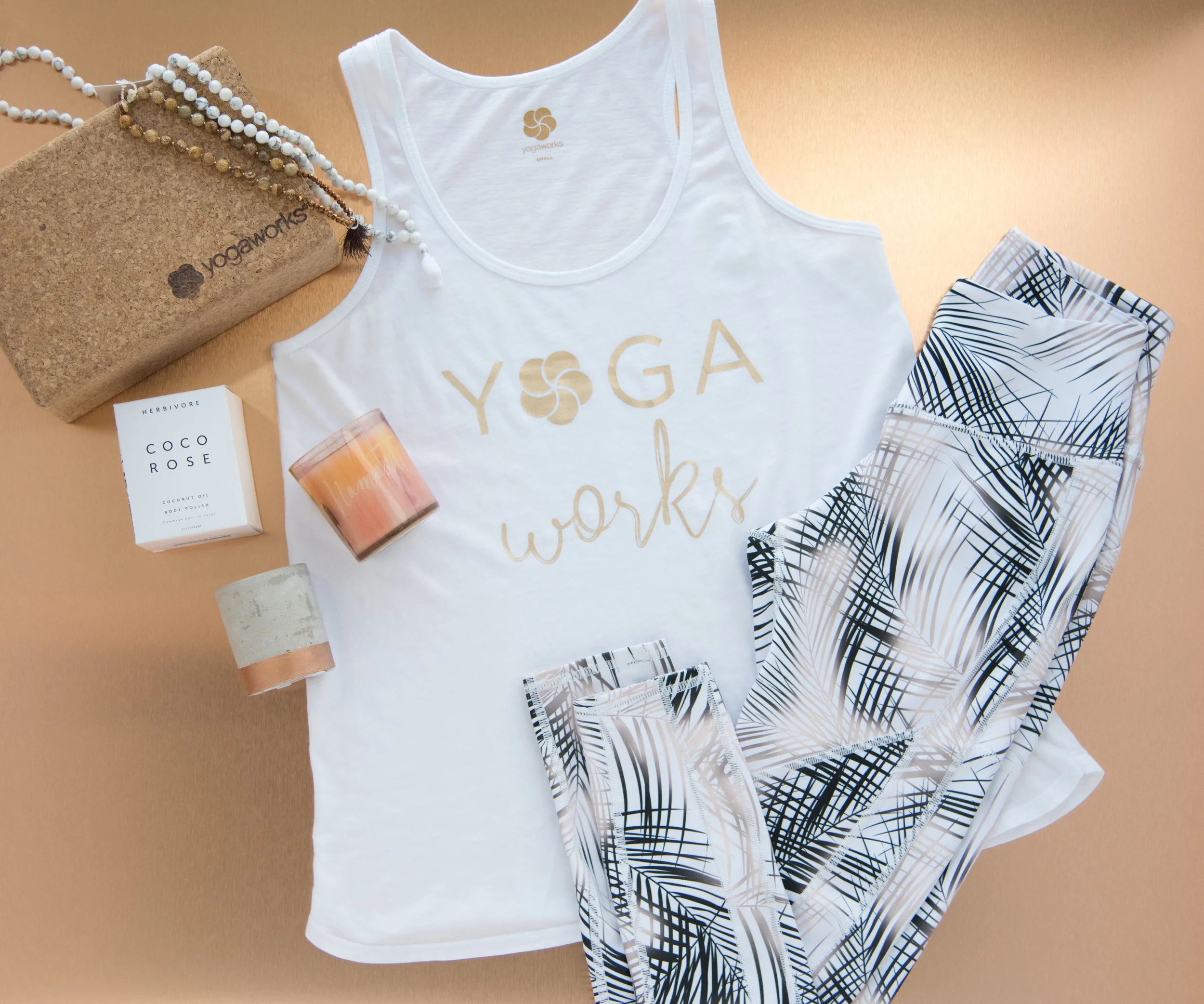 YogaWorks branded apparel and accessories